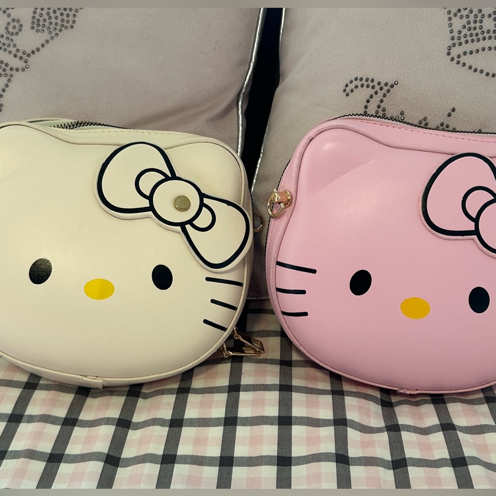 Hello Kitty Purses.  Off white and pink.  Buy one or both.